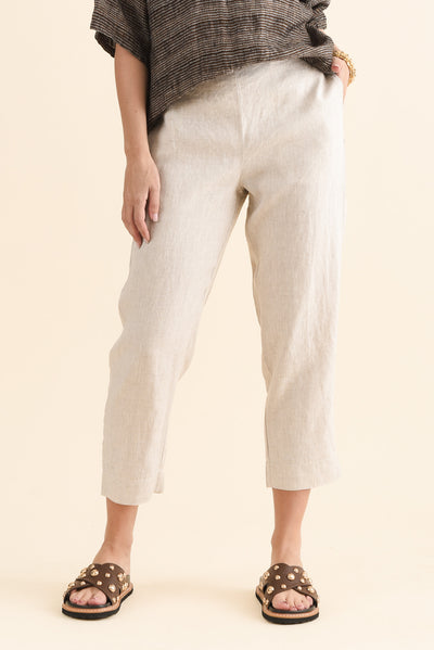 Paolo Natural Linen 7/8 Pants
