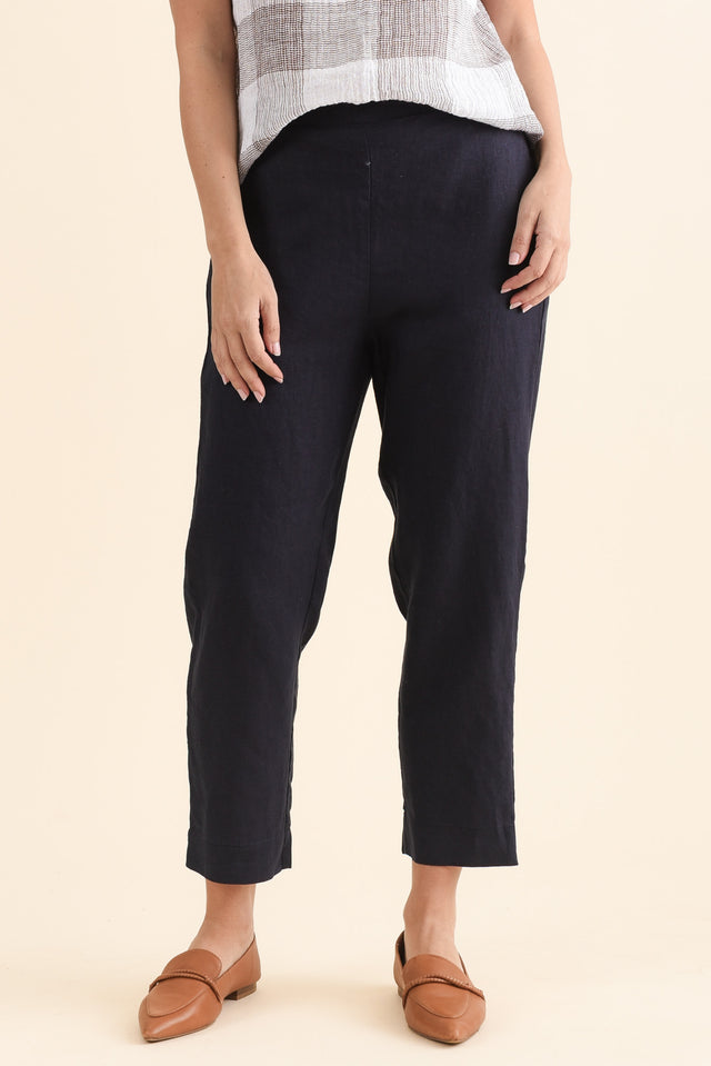 Paolo Navy Linen 7/8 Pants image 1