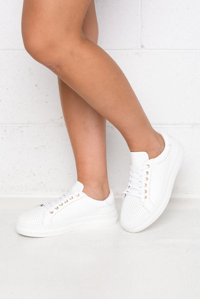 Paradise White Leather Sneaker