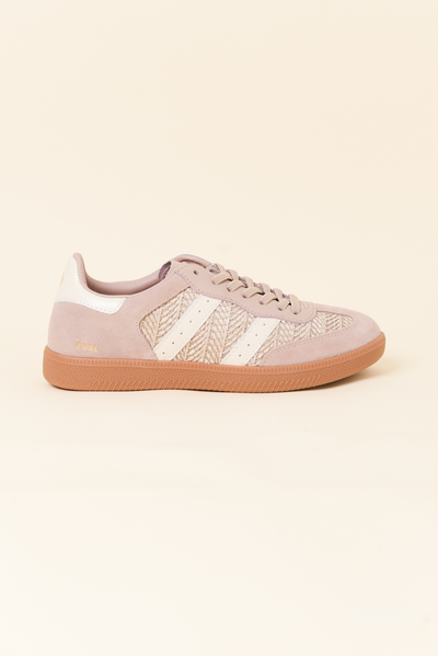 Parallel Natural Raffia Contrast Suede Sneaker