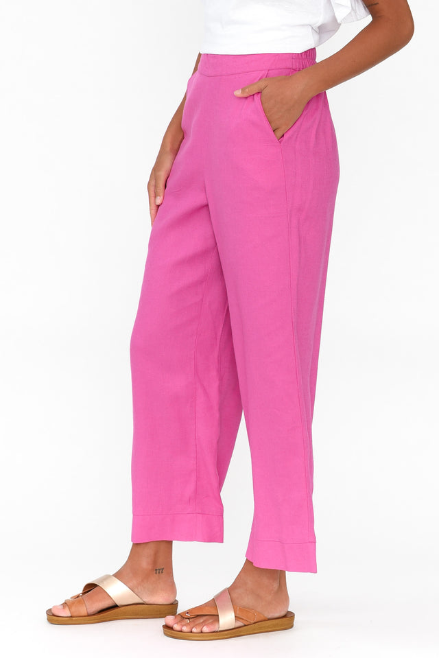 Parker Hot Pink Linen Blend Pants image 3
