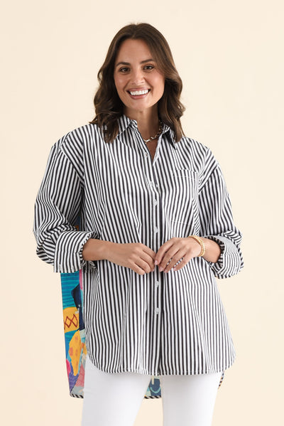 Party Navy Stripe Cotton Shirt