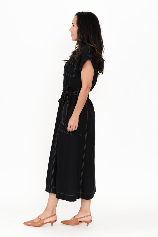Patricia Black Cotton Blend Tie Dress,Brunette model,alt text|model:Nicole image 5