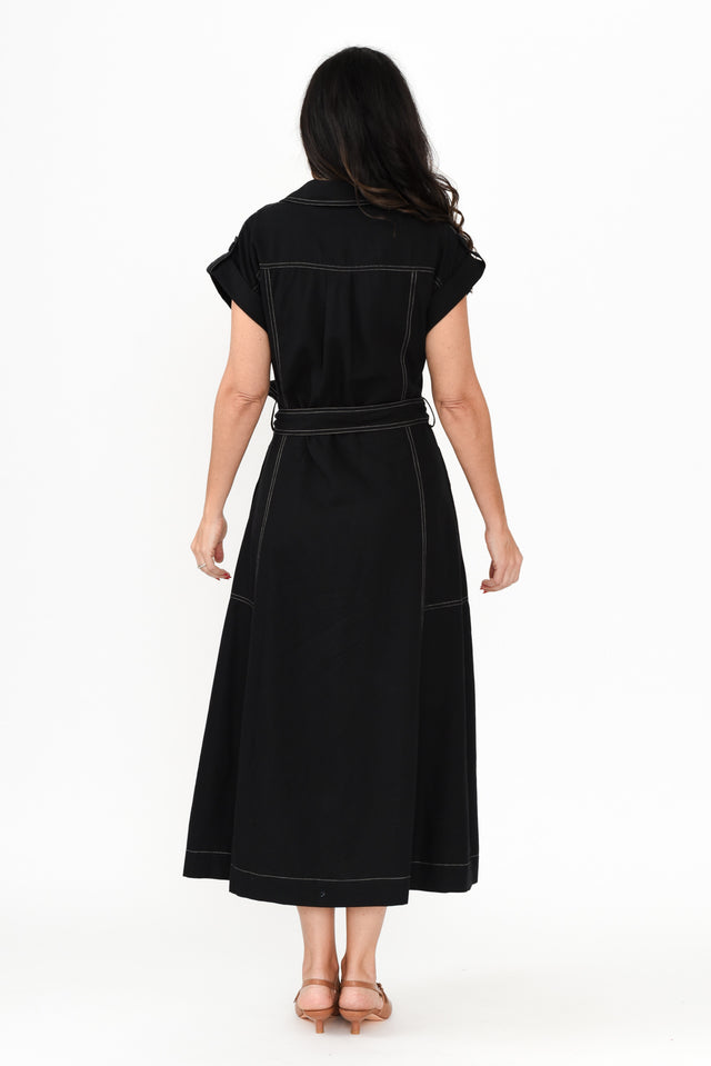 Patricia Black Cotton Blend Tie Dress,Brunette model,alt text|model:Nicole image 6