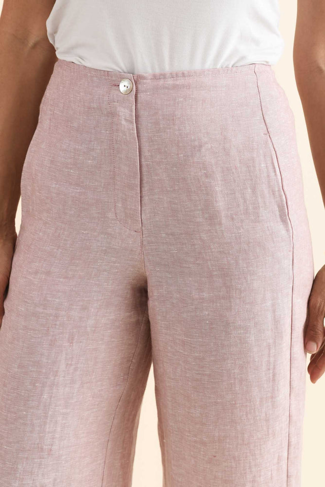 Persia Blush Linen Pocket Pants,Detail,Brunette model,alt text|model:Cara image 5