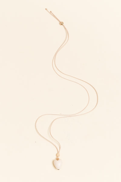 Persia White Heart Pendant Necklace