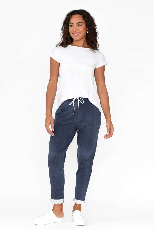 Pia White Bamboo Boatneck Tee