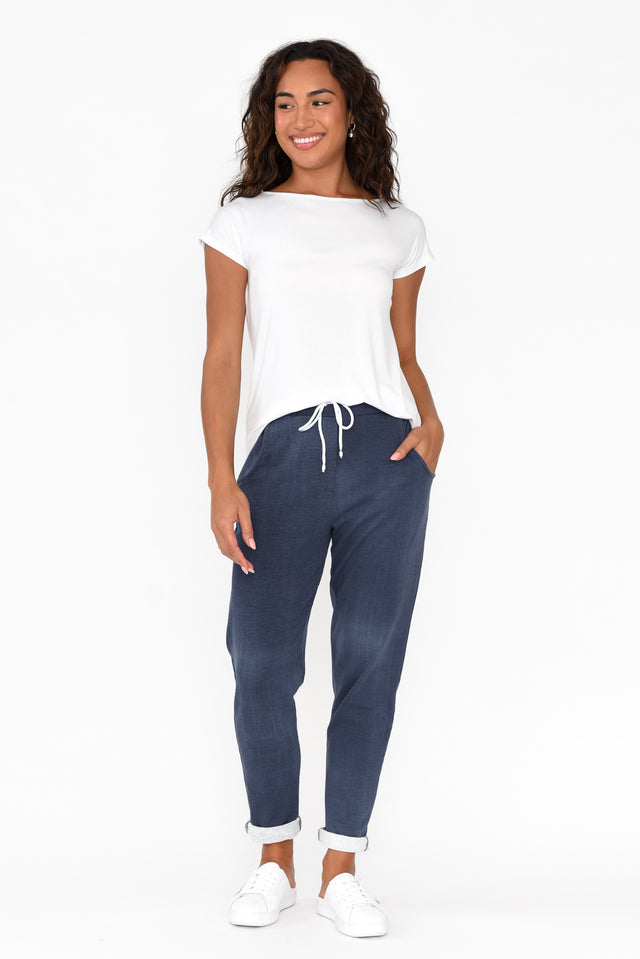 Pia White Bamboo Boatneck Tee