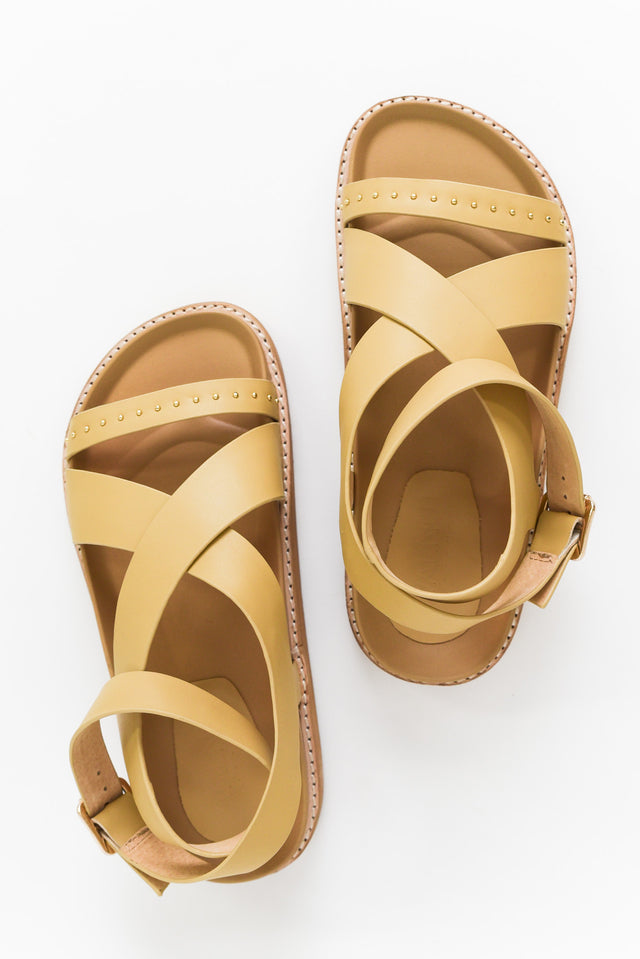 Pilar Sand Leather Crossover Sandal