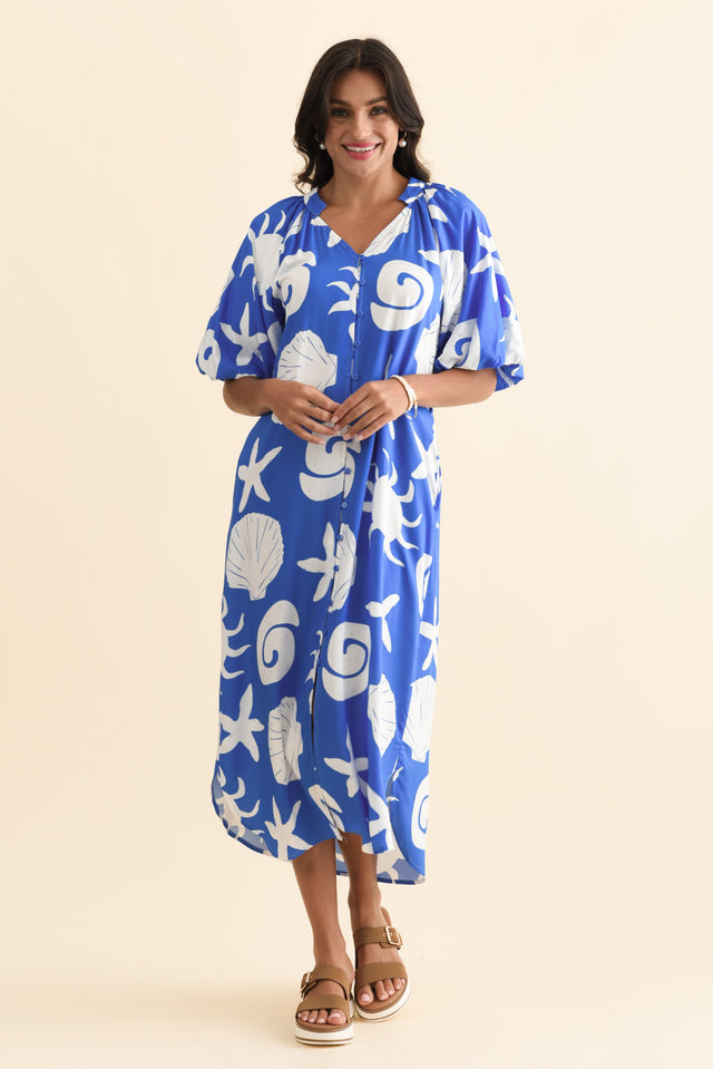 Pippen Cobalt Sea Tie Dress,Brunette model,alt text|model:Brontie image 7
