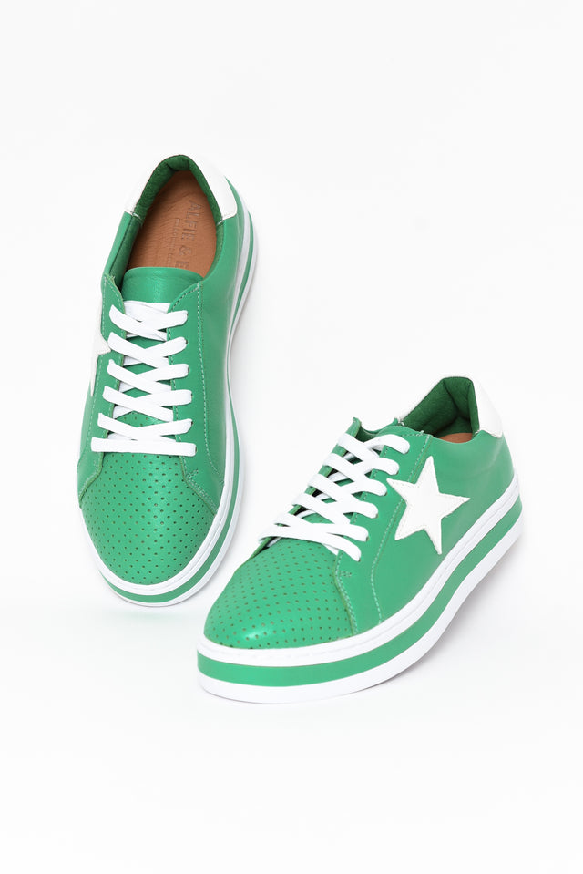 Pixie Star Green Leather Sneaker