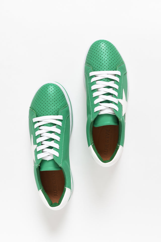 Pixie Star Green Leather Sneaker