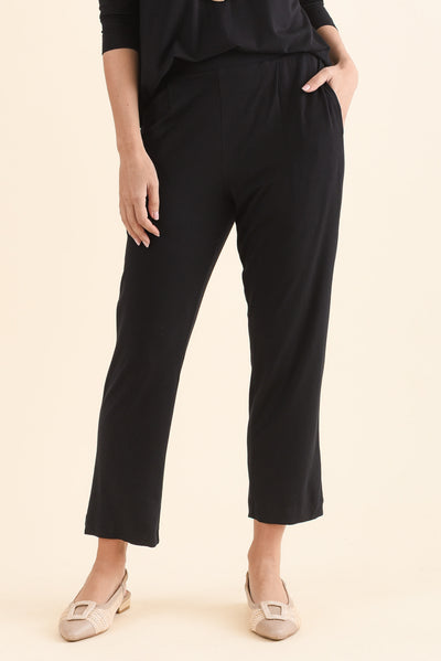 Polaris Black Bamboo Cropped Pants