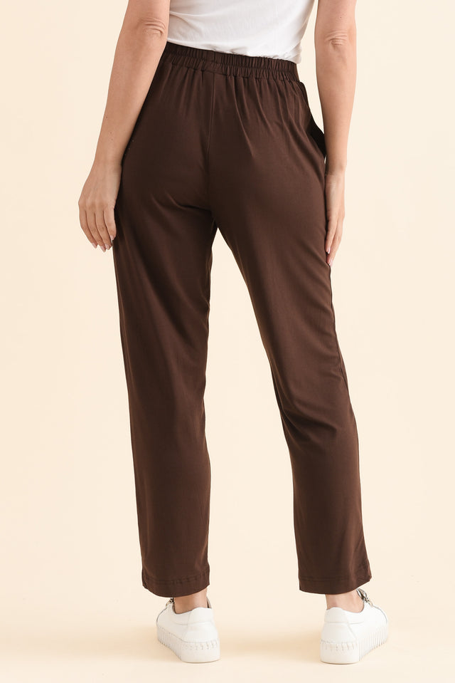 Polaris Chocolate Bamboo Pants,Back,Brunette model,alt text|model:MJ image 4