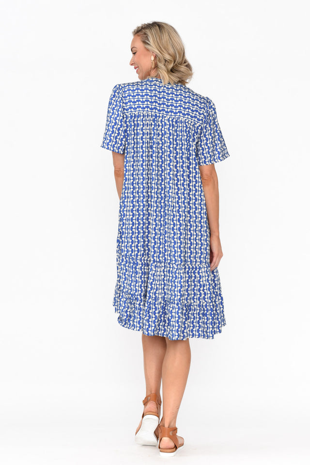 Port Douglas Blue Geo Tie Dress