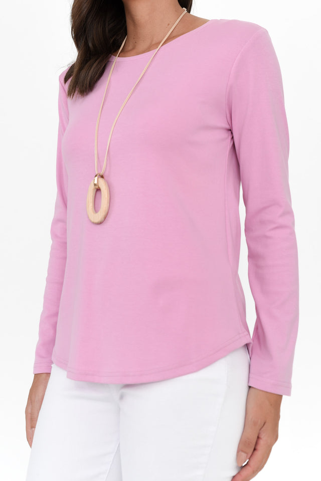Porter Pink Cotton Long Sleeve Top