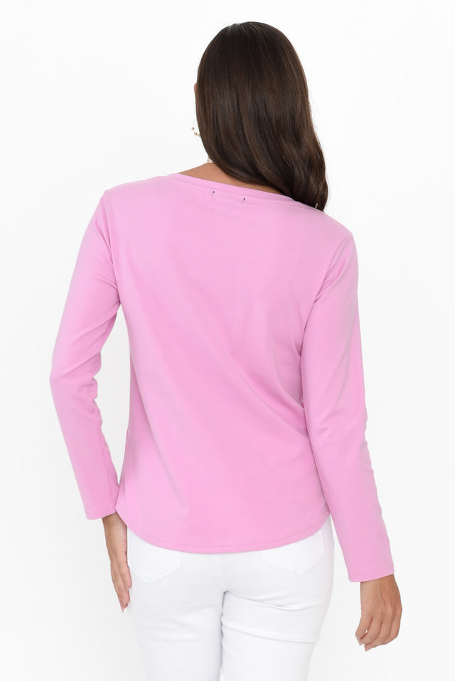 Porter Pink Cotton Long Sleeve Top image 5