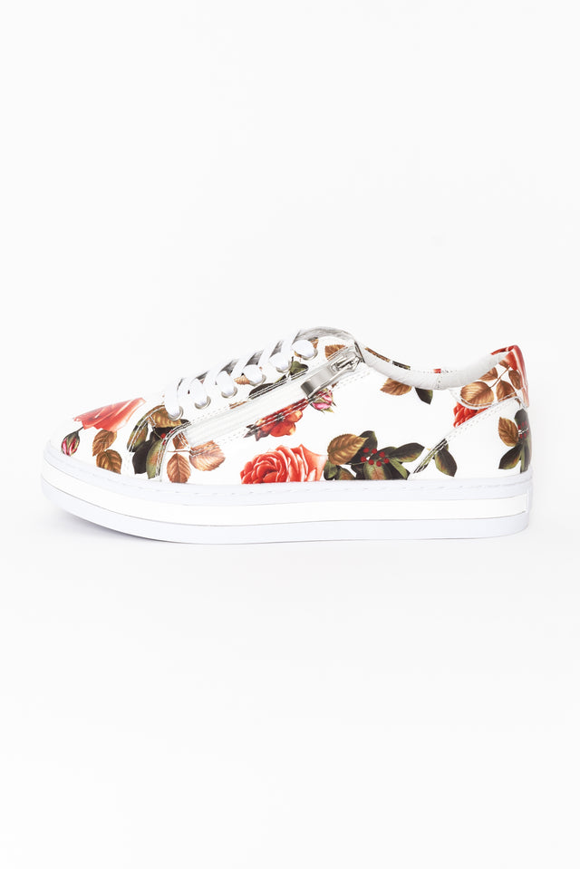 Posey White Rose Leather Sneaker