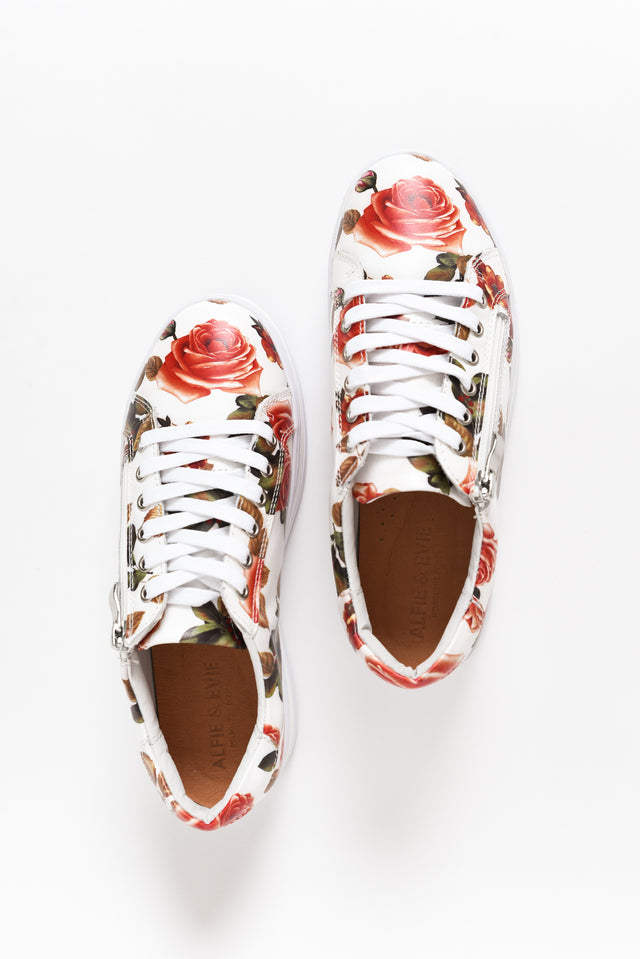 Posey White Rose Leather Sneaker