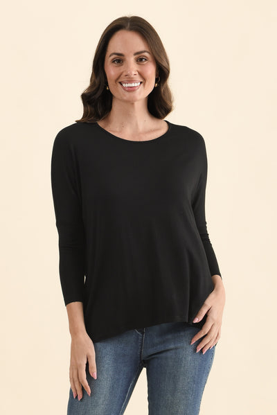 Prado Black Batwing Top