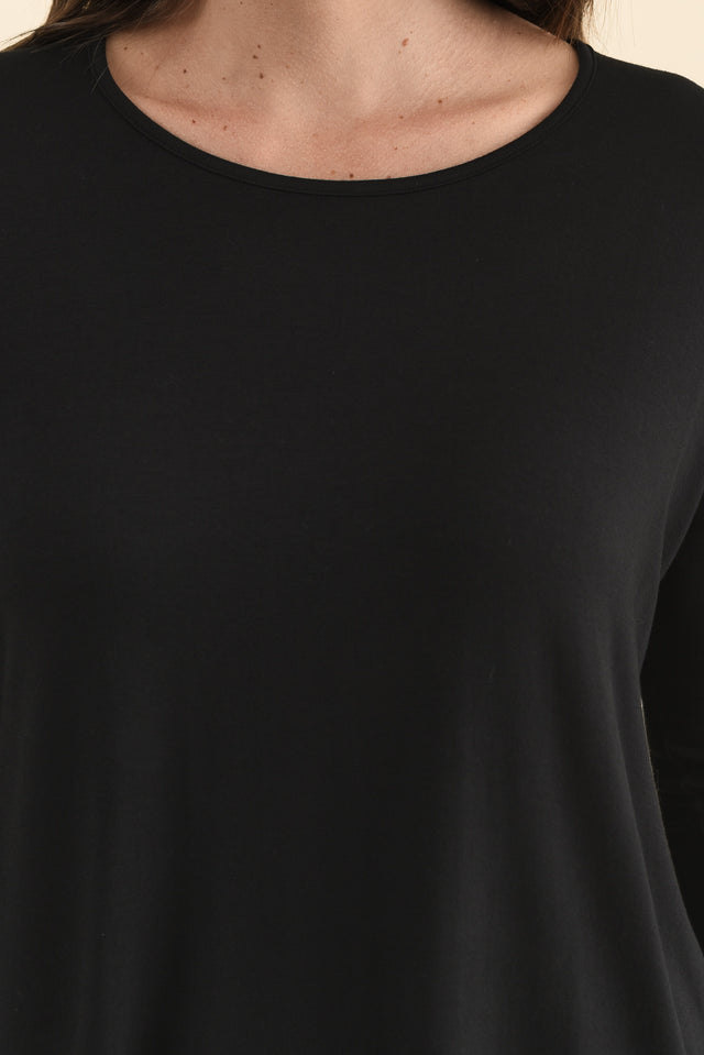 Prado Black Batwing Top,Detail,Brunette model,alt text|model:MJ image 6