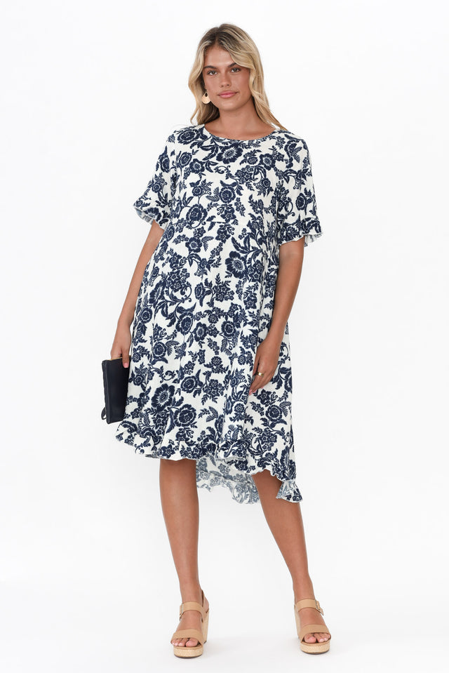 Preciosa Navy Floral Linen Dress banner image