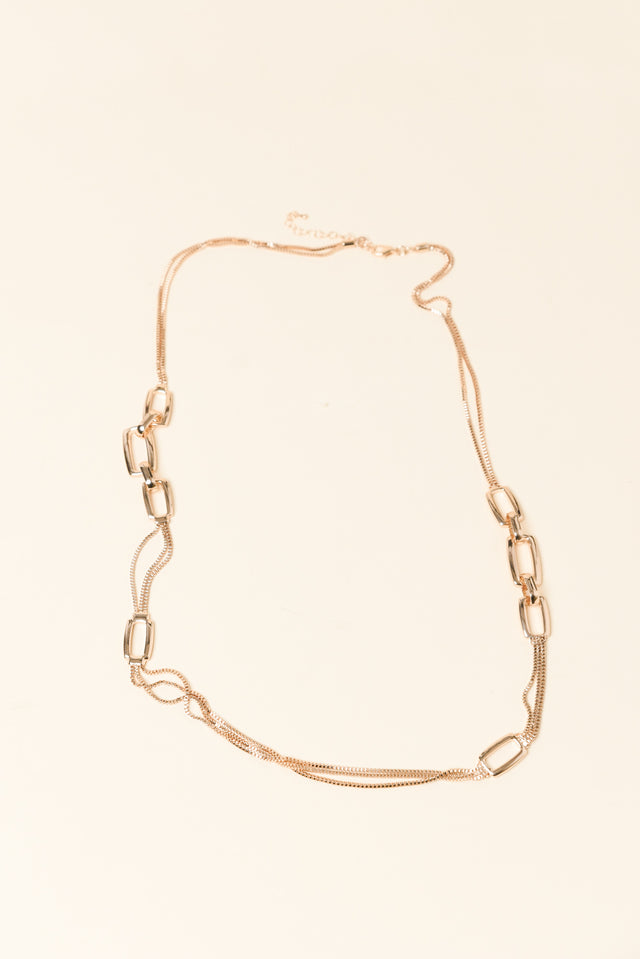 Protara Gold Rectangle Chain Necklace image 1