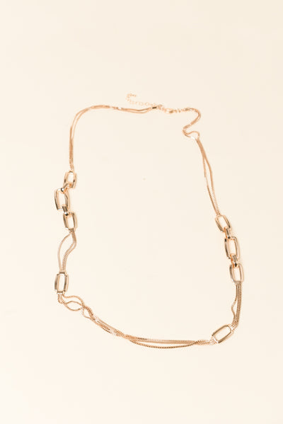 Protara Gold Rectangle Chain Necklace
