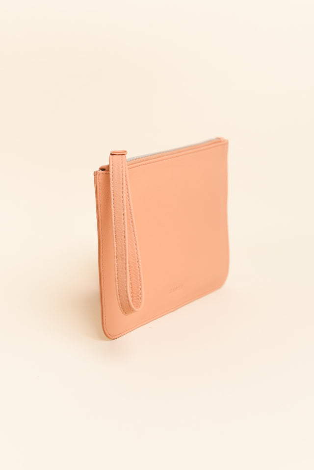 Queens Apricot Leather Clutch