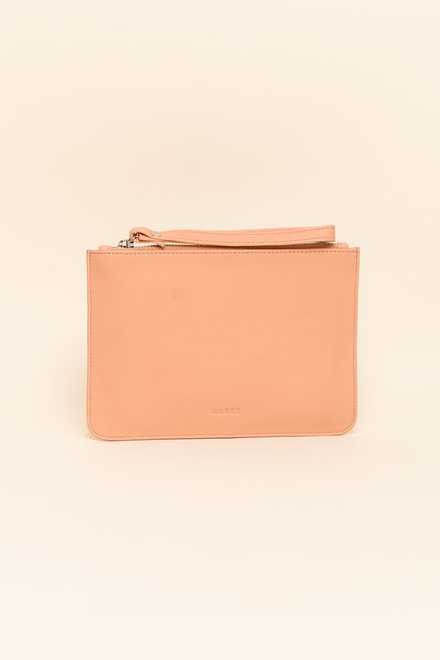 Queens Apricot Leather Clutch
