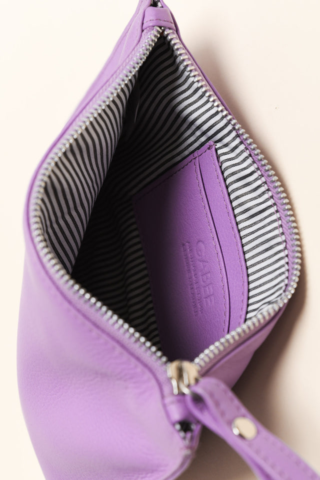 Queens Lilac Leather Clutch image 3