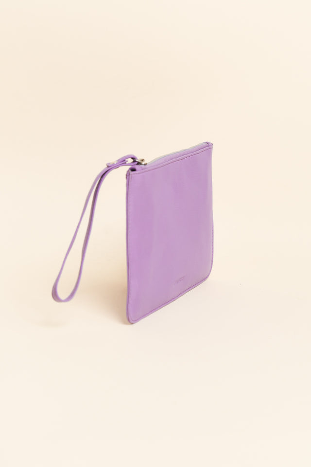 Queens Lilac Leather Clutch image 2