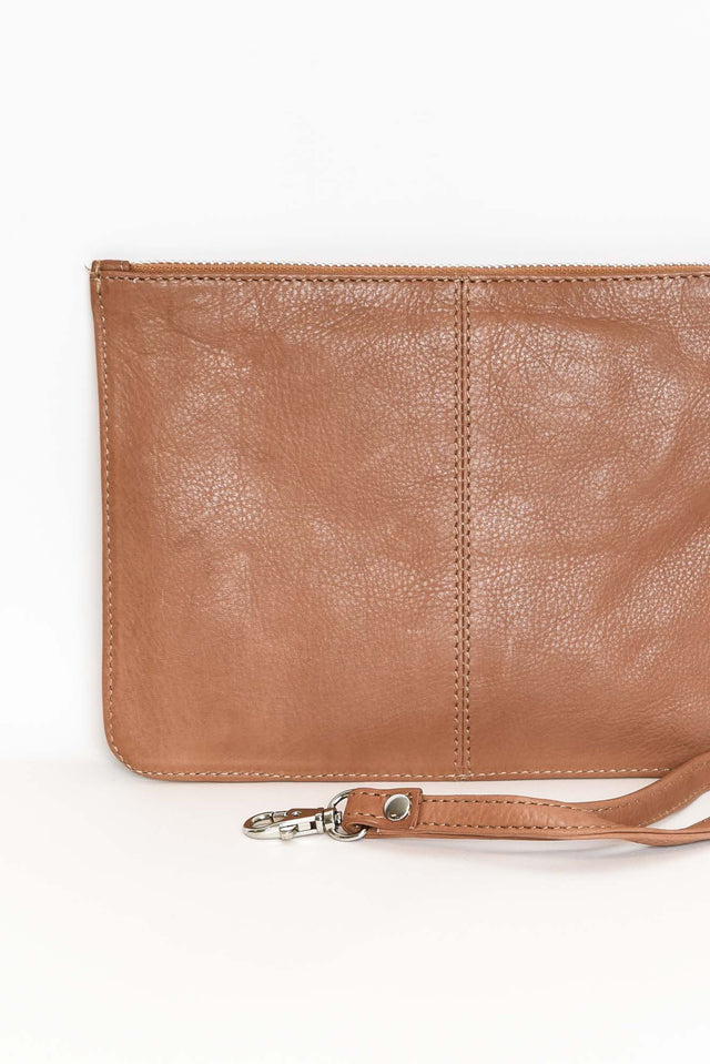 Queens Tan Leather Clutch image 2