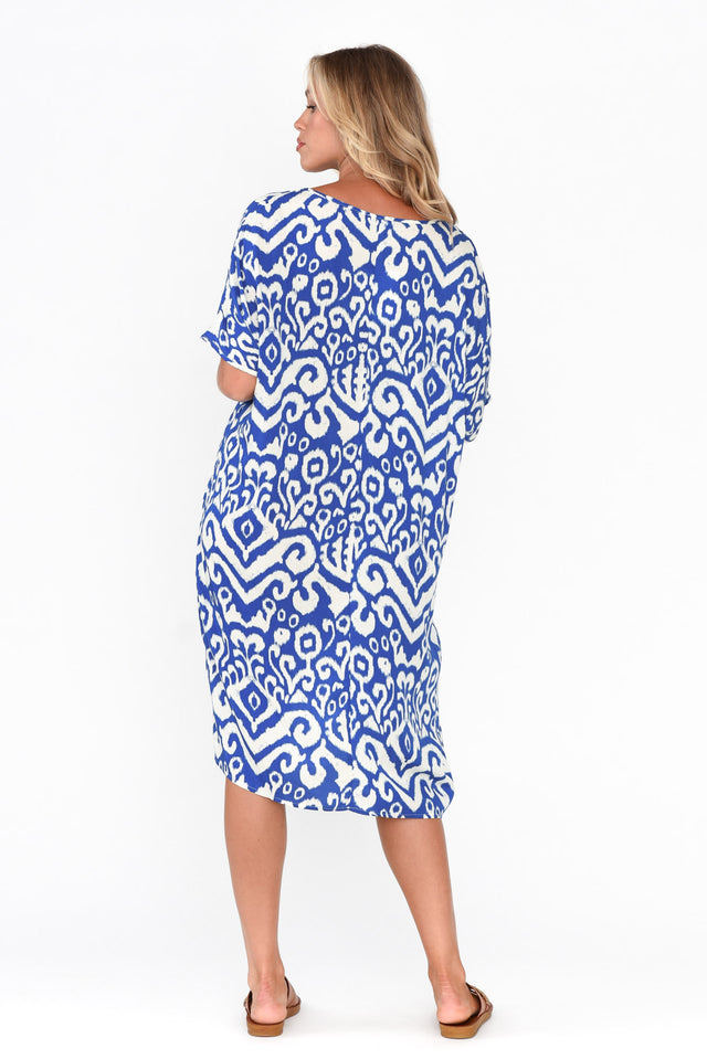 Quinn Cobalt Ikat Kaftan