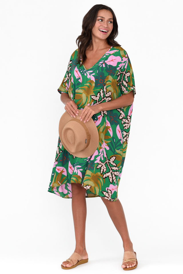 Quinn Green Jungle Kaftan