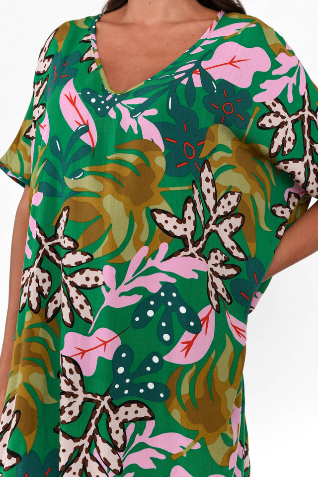 Quinn Green Jungle Kaftan