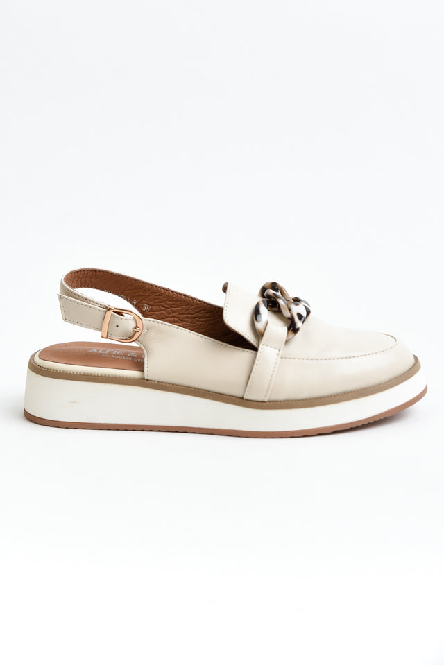 Quivers Cream Leather Slingback Loafer image 4