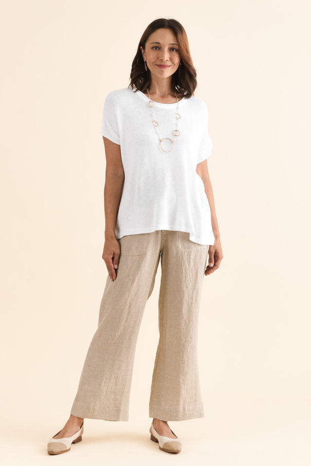 Ralph Natural Linen Pocket Pants,Full Body,Brunette model,alt text|model:Cara image 6