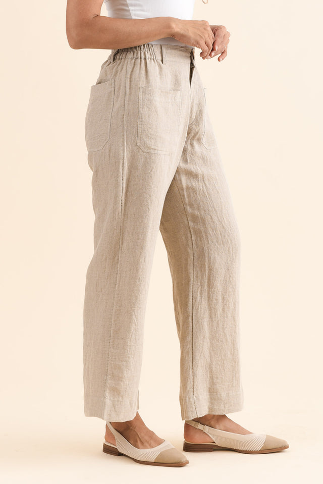 Ralph Natural Linen Pocket Pants,Side,Brunette model,alt text|model:Cara image 3