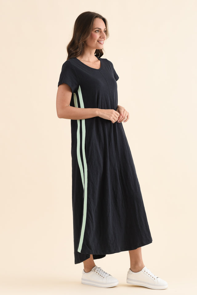 Recovery Mint Trim Cotton Dress,Side,Brunette model,alt text|model:MJ image 3