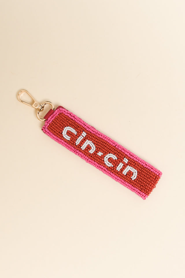 Red Sip Sip Beaded Keychain image 2