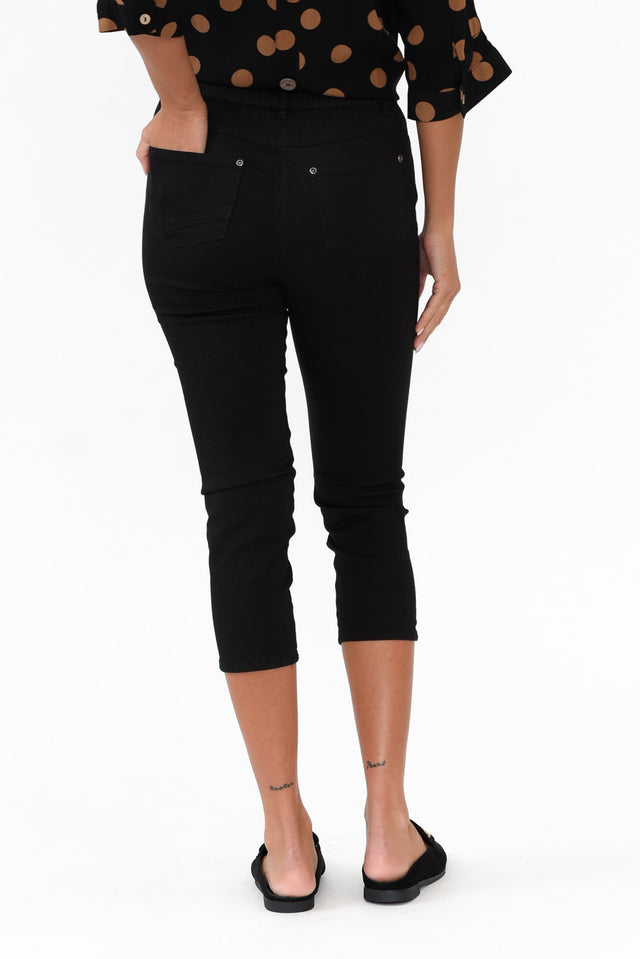 Reed Black Stretch Cotton Capri Pants