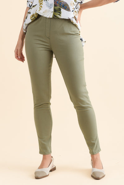Reed Olive Stretch Cotton Pants