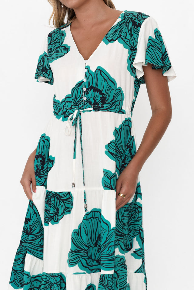 Remington Green Floral Tiered Dress image 3