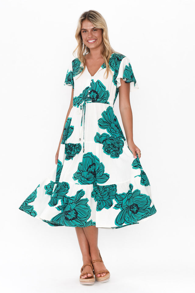 Remington Green Floral Tiered Dress image 2