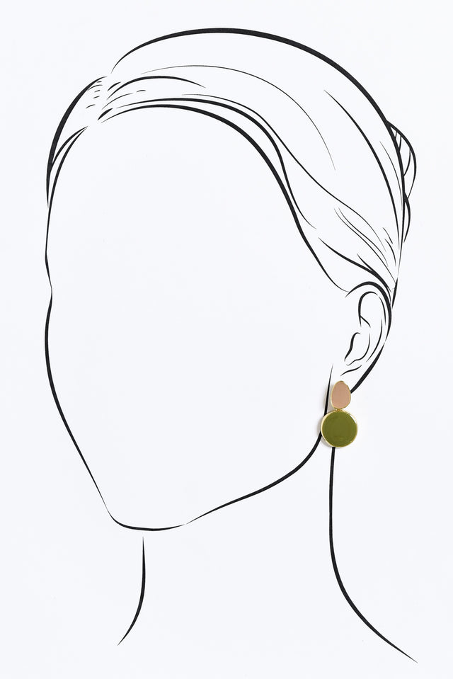 Remus Green Circle Drop Earrings image 2
