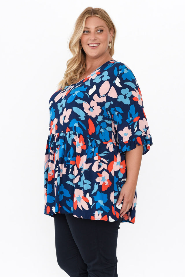Renee Blue Bouquet Frill Top image 11