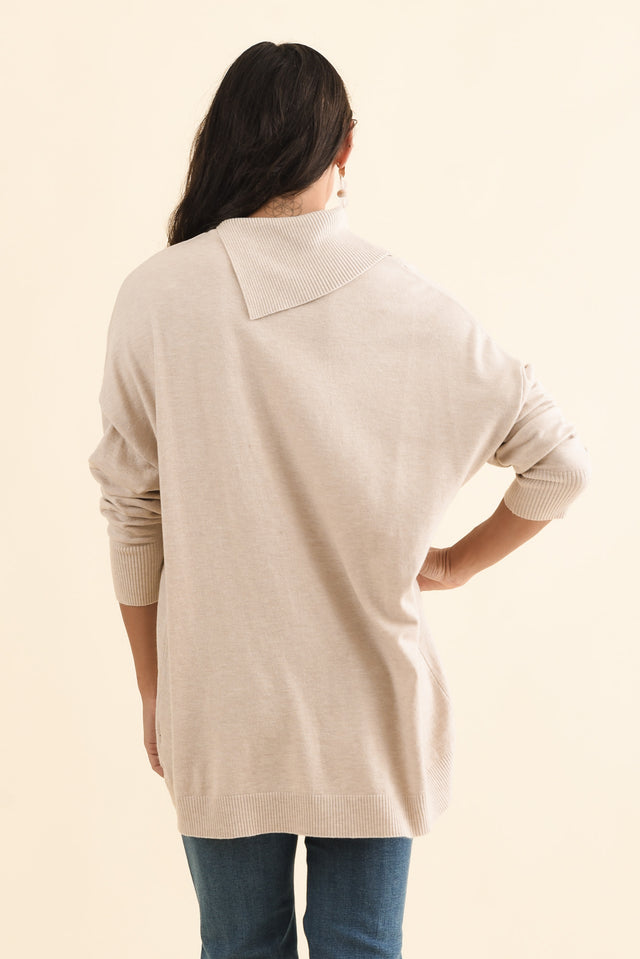 Renfrey Beige Knit Jumper,Brunette model,alt text|model:Brontie image 5