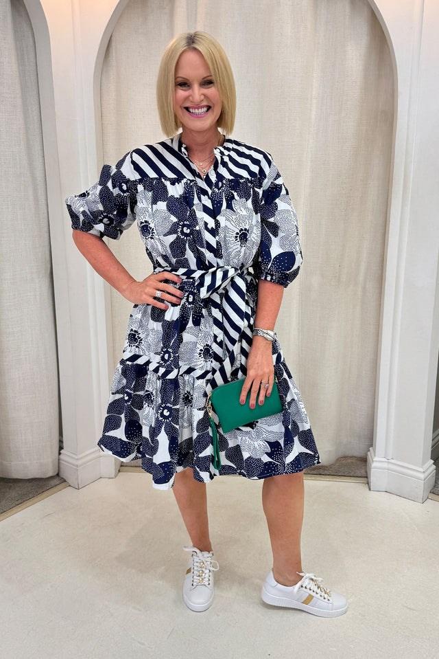 Lazar Navy Floral Cotton Dress image 8