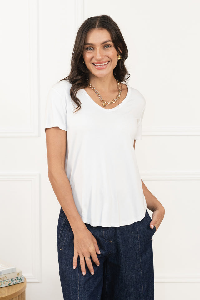 Veronica White Bamboo Tee,Lifestyle
